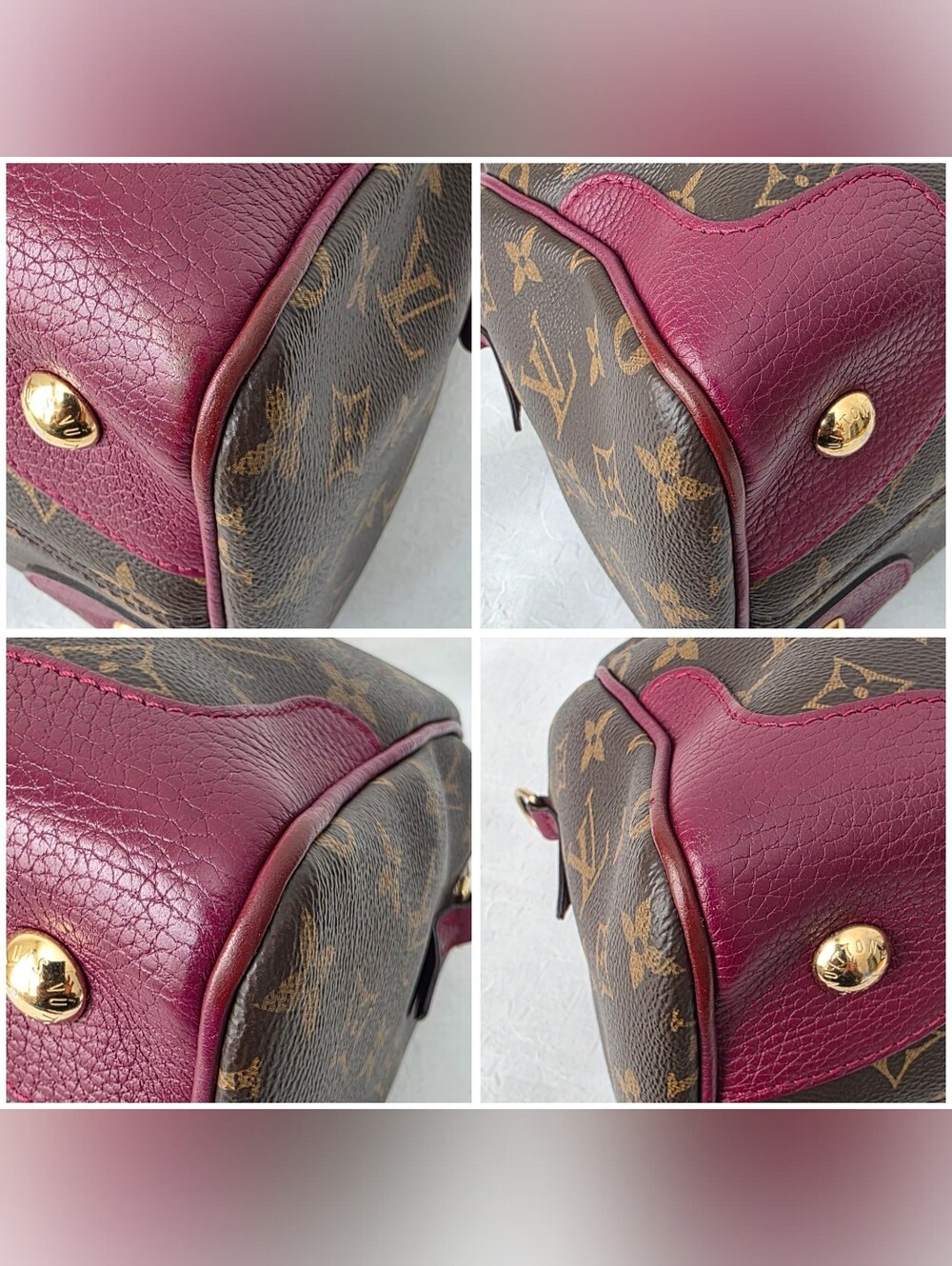 Auth Louis Vuitton Monogram Retiro NM Burgundy Tote Bag - Picture 11 of 11